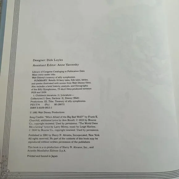 Walt Disney’s Silly Symphonies 1981 Hardcover Book w Dust Jacket Vintage - Picture 5 of 15